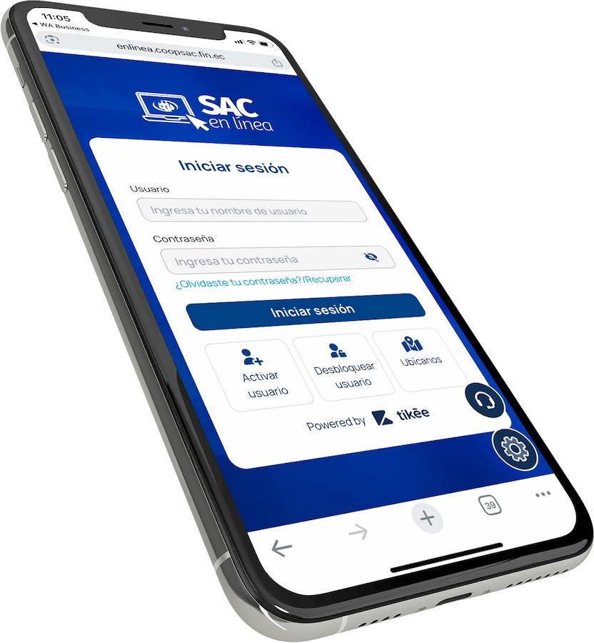 Teléfono mostrando acceso a SAC en Línea